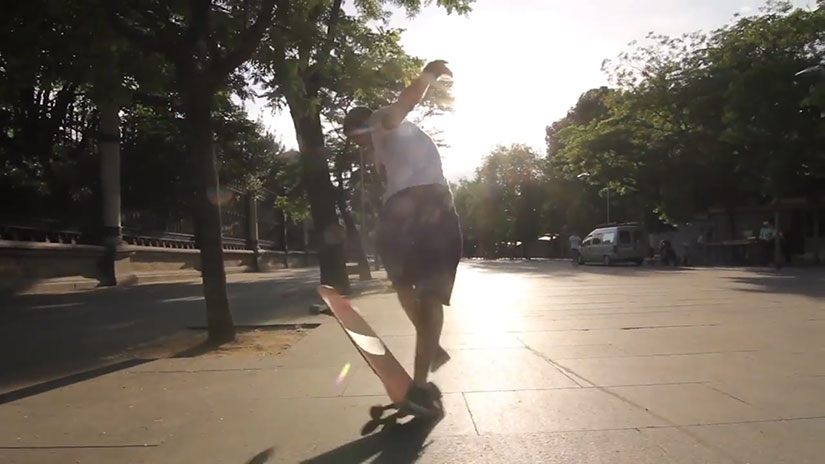 Longboard Raw lines at the local spot