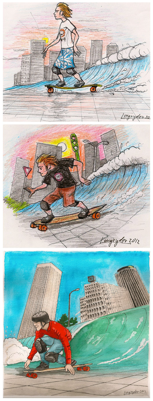 40sk8-longryder Longboard skate surf in the city